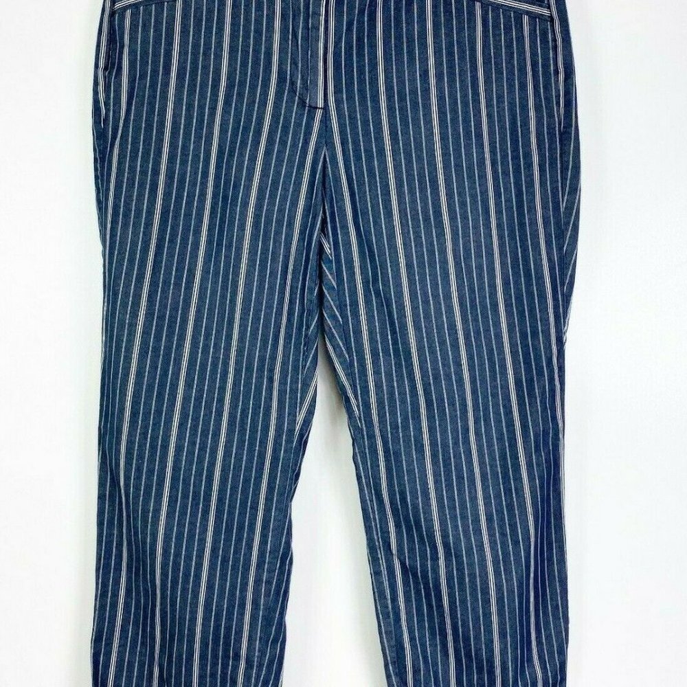 Loft crop pants striped size 6 original NWOT